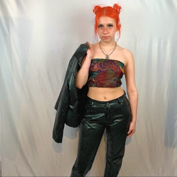 Guess Faux Snakeskin Jacket Vintage 90's Medium - Picture 5 of 14